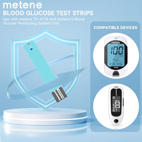 Metene TD-4116 Blood Glucose Test Strips, 100 Count, No Monitor 1 Count (Pack of 100)