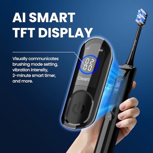 Electric Toothbrush with Pressure Sensor, Black
