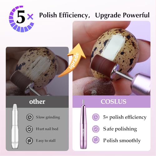 COSLUS C40 Electric Nail Drill Professional, Precise Dial Speed Control Dark Purple