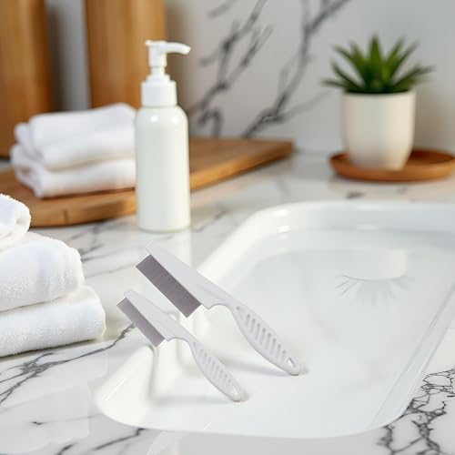 2Pcs White Long Handle Metal Hair Nit Comb Remove Head Nits Nit Comb For Pets Kids And Adults Lice Treatments (14cm, 18cm)，Lice Treatments，Lice Combs