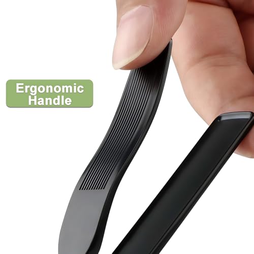 Toe Nail Clippers for Thick Nails for Seniors, Large Toenail Clippers for Men Adult, Ergonomics Long Handled Angled Head Wide Jaw Opening Sharp Blades Heavy Duty Fingernail Cutter - Black