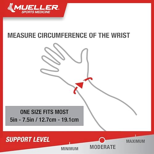 MUELLER Sports Medicine Reversible Green Wrist Brace for Men and Women, Wrist Pain Relief Support, Ideal for Carpal Tunnel, Tendonitis, Arthritis, Fits Left or Right Hand, Black, One Size