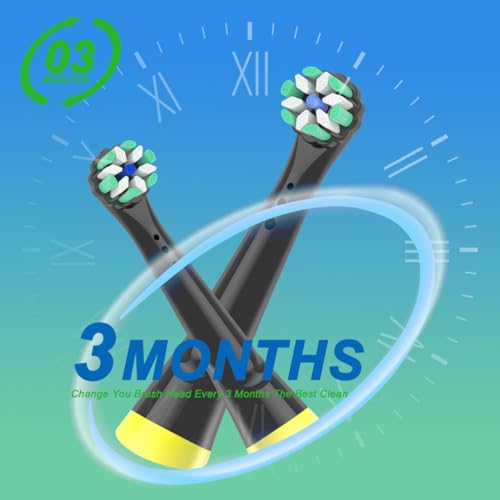 8PCS iO Replacement Brush Heads Compatible with Oral b i0 2/3/4/5/6/7/8/9/10 Series Electric Toothbrushes, Black Medium