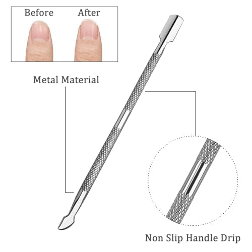 Professional Cuticle Remover Tool, Metal Cuticle Pusher and Scraper, Dual-Sided Cuticle Remover for Manicure and Pedicure