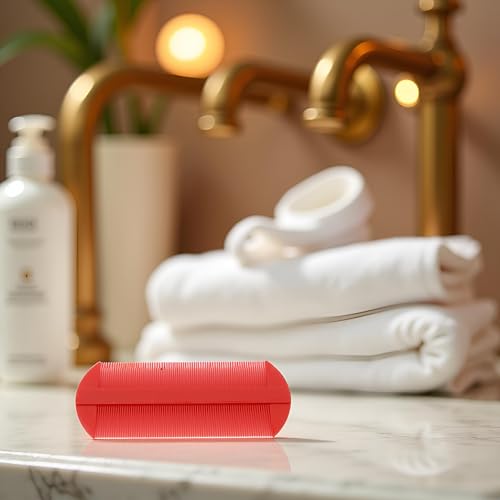 Red Lice Comb, Double Sided Fine Tooth Combs, For Kids, Adults Or Pet'S Long, Short, Thick Hair Head Nit Hair Combs For Pets Kids Adults