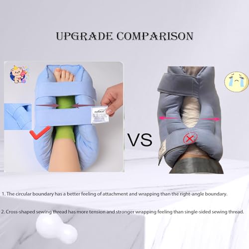 Heel Protector for Pressure Sores, Adjustable Heel Cushion Boot for Elderly Bedridden, Foot Support Pillow for Surgery Recovery, Ankle Pressure Ulcer Pad for Bed & Wheelchairs Improved Version ( Blue - 1 Pc )