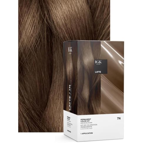IGK Permanent Hair Dye Color Kit, Latte 7N, Dark Natural Blonde Short or Fine Hair (4.75 Ounce - Pack of 1)