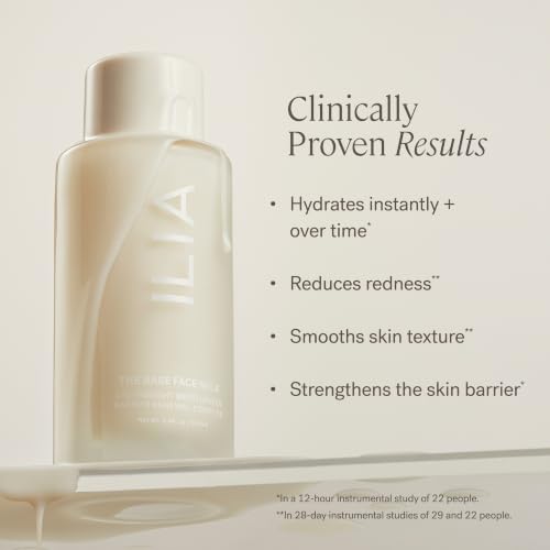 ILIA - The Base Face Milk Essence + Lightweight, Layerable Moisturizer | Hydrate, Smooth, Soothe, Strengthen | Non-Toxic, Vegan, Cruelty-Free, Clean Makeup (Travel Size, 1 fl oz | 30 ml) 1 Fl Oz (Pack of 1)