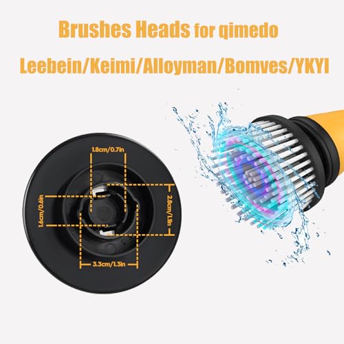 qimedo 8-in-1 Electric Spin Scrubber Brush Heads for Leebein & Keimi