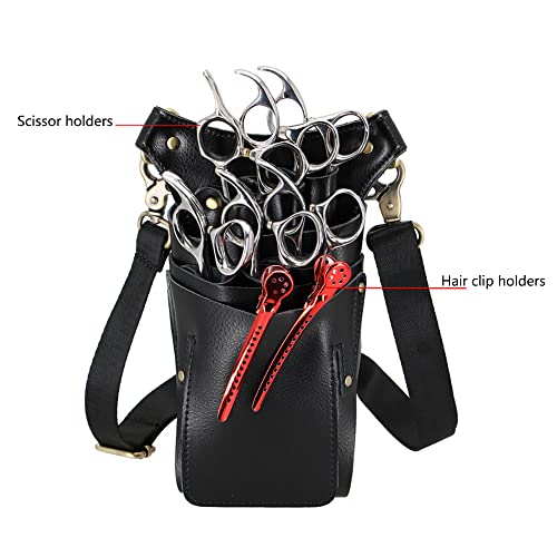 Scissors Bag, Leather Barber Hairdressing Scissor Shears Holster