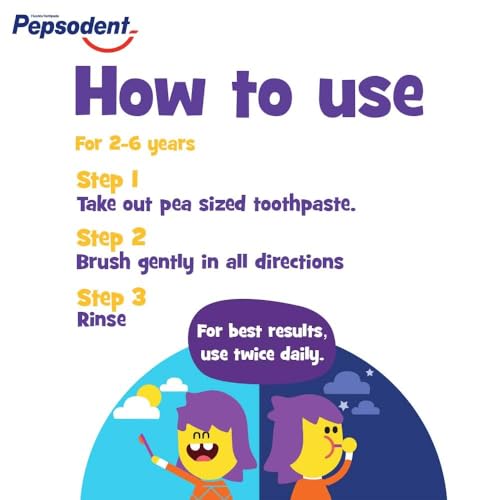 Pepsudent Kids Toothpaste, Orange Flavor, Cavity Protection, 45g, Pack of 4 (45 x 4 = 180g)