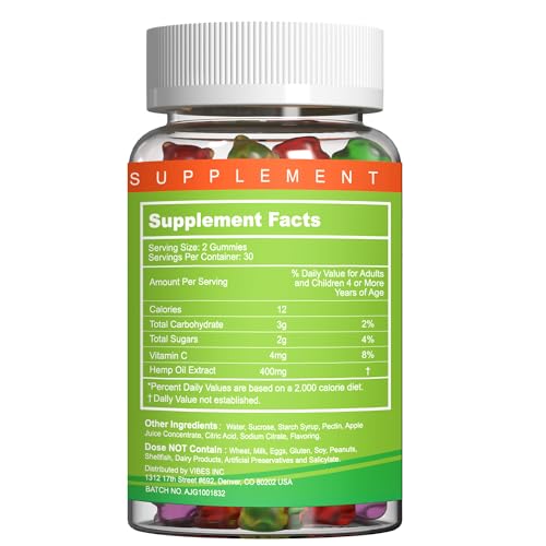 Natural Hemp Gummies 2,000,000 XXL Extra Strength - 240 Counts 60 Count (Pack of 4)