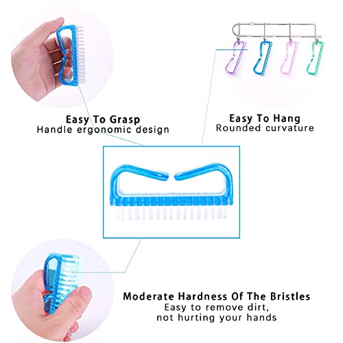 6 Pack Handle Grip Nail Cleaning Brush, Fingernail Brush Color B