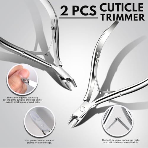 FANDAMEI Cuticle Kit, Cuticle Trimmer, 54Pcs Manicure Kit For Women