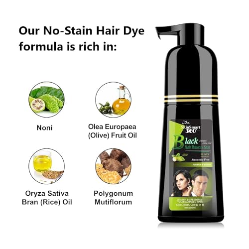 Hair Dye Shampoo, Natural Black, 200 mL