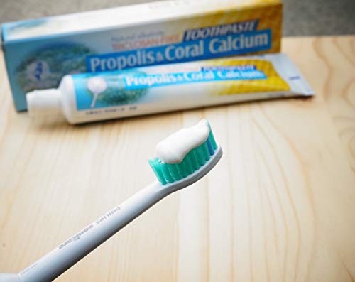 Natural Fluoride Free Propolis Toothpaste Anti-Plaque Triclosan Free No Preservative, No Artificial Sweetener, No Chemical, with Okinawa Coral Calcium 120g (4.2 oz) Made in Taiwan (3) 3