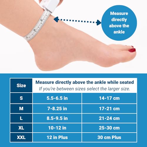 OrthoSleeve Compression Ankle Brace for ankle sprains, achilles tendonitis, ankle wrap, ankle support, instability, inversion sprains and general ankle pain Large Black Left Foot