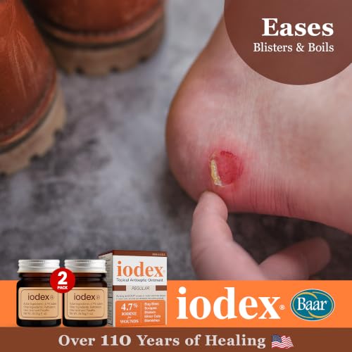 Baar Iodex Topical Ointment, 4.7% Iodine, 1 oz, Pack of 2