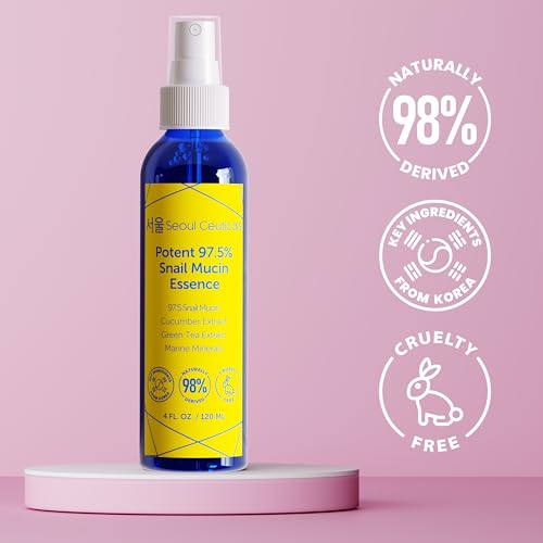 SeoulCeuticals Korean Face Mist 97.5% Snail Mucin Essence 4oz 4 Fl Oz (Pack of 1)