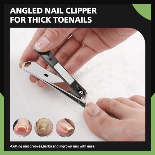 BALUCA Slant Ingrown Nail Clipper for Thick Toenails and Ingrown Nails Black