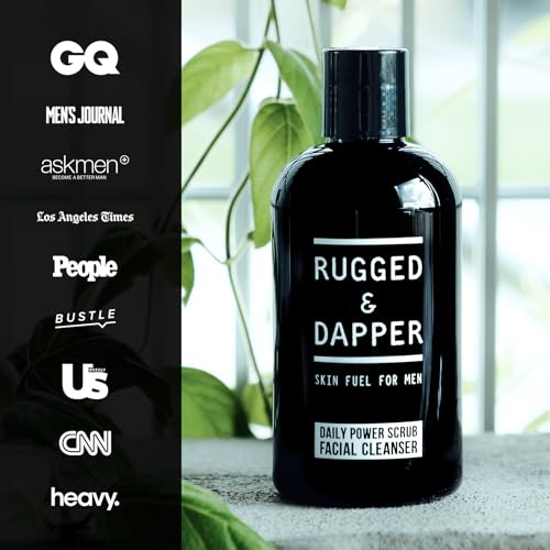 RUGGED & DAPPER Face Wash for Men | Daily Exfoliating Mens Face Wash & Scrub | Deep Cleans Oily, Rough & Breakout-Prone Skin Facial Cleanser