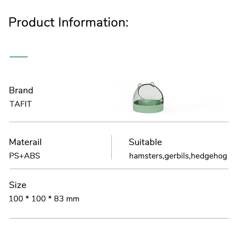 Cute Hamster Food Bowl Hedgehog Dish for Dwarf Hamsters, Syrian Hamsters, Gerbils, Mice, Rats, Small Animals, Green - BeesActive Australia