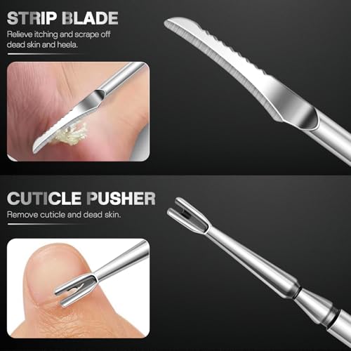 6PCS Ingrown Toenail Treatment Set, Professional Pedicure Tools for Feet, Ingrown Toenail Removal Kit with Leather Case Foot Nail Care Tools Manicure Set for Ingrown Toenails Calluses Corn & Dead Skin 6PCS