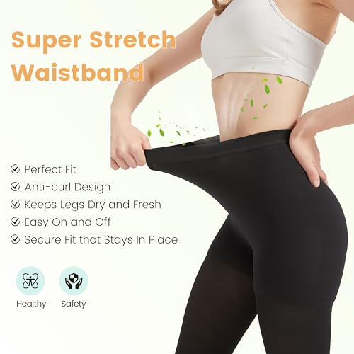 MGANG Medical Compression Pantyhose for Women & Men, 20-30mmHg Graduated Compression Support Tights, Open Toe, Opaque Waist High Compression Stockings for Edema, Varicose Veins, Flight, DVT, Black M 20-30mmhg Black Open-toe Medium