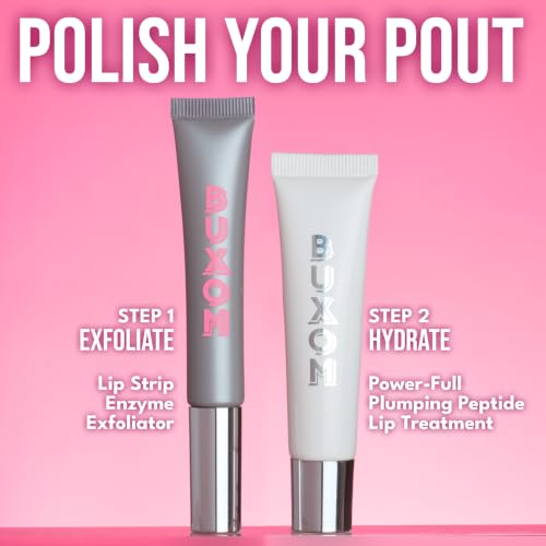 BUXOM Lip Strip Enzyme Exfoliator & Dual-Action Scrub, 0.33 oz