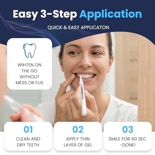 Pro White Teeth Whitening Pen - Peroxide-Free Teeth Whitener with Pap-X Formula - Vegan & Cruelty-Free Paint-On Whitening Teeth Gel for Coffee, Tea & Wine Lovers - 2ml - 2 Pack 1 Count (Pack of 2)