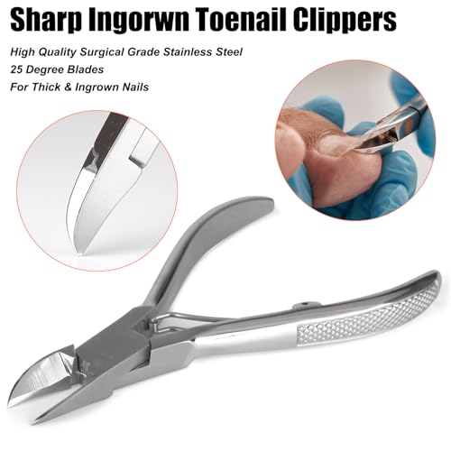 Toenail Clippers for Thick and Ingrown Nails, Curved Blade Curved Blades