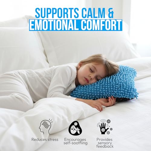 Vibrating Sensory Pillow for Kids, 12 x 12 Calming Minky Sequin Pillow