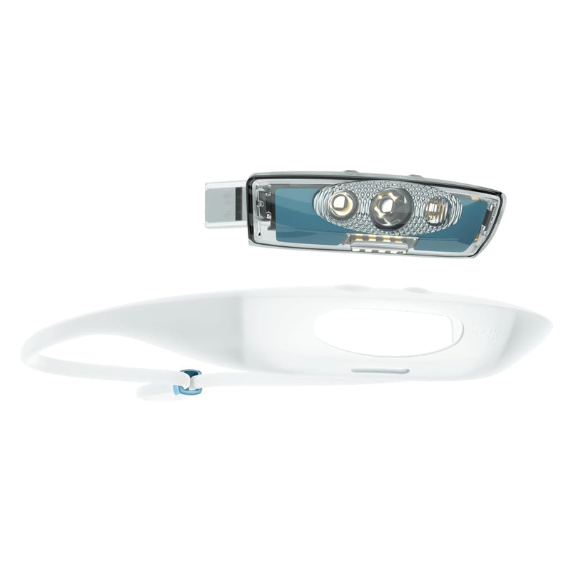 KNOG Bandicoot Run 250 USB Rechargeable LED Headlamp - Bright 40m Beam, Red Halo Mode, IP67 Waterproof Camping Headlamp - Comfortable Anti-Odor Silicone Strap for Running, Blue - BeesActive Australia
