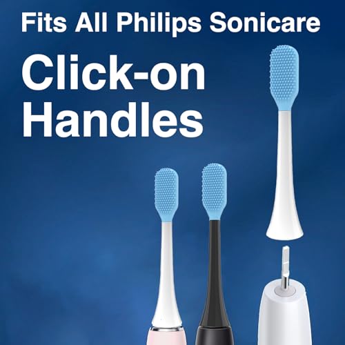 Tongue Brush Heads Compatible with Philips Sonicare Toothbrush Black 1 Count (Pack of 3)