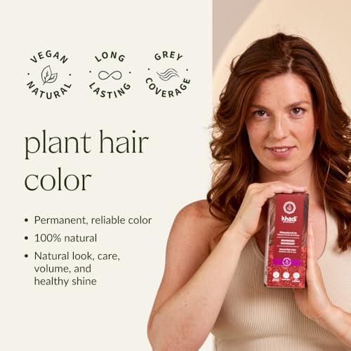 khadi MAHOGANY Natural Hair Color - Hair Color for a velvety, earthy red to intense dark red-brown - 100% herbal & natural - 3.5 oz