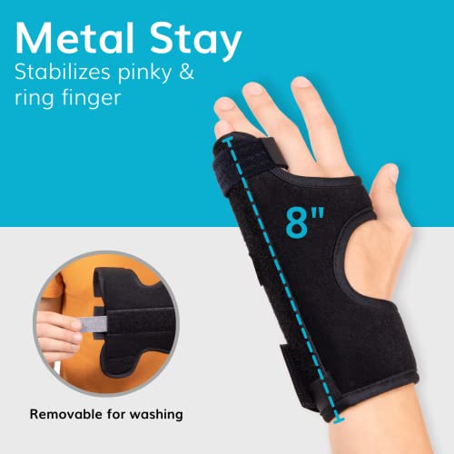 BraceAbility Ulnar Gutter Splint - Hand Support Brace for Metacarpal and Boxer's Fracture Treatment, Broken or Jammed Pinky and Ring Trigger Finger Pain Relief, Right or Left Immobilizer Cast (L) Large