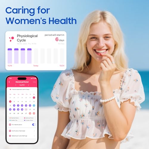 Smart Health Ring, Featuring Stress and Sleep Monitoring Functions, Compatible with iOS and Android,Waterproof Fitness Tracker for Women & Men, No Subscription Fee. (Silver, 9) Silver