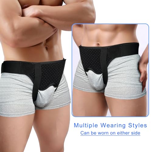 Poedist Inguinal Hernia Strap, fits most, for unilateral/bilateral, removable pressure pads