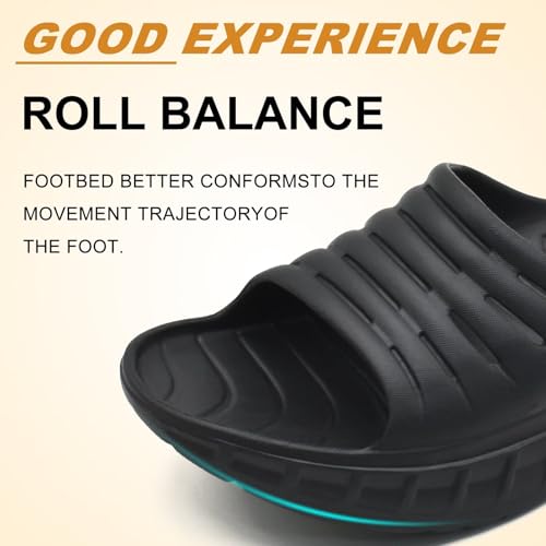 KuaiLu Mens Orthotic Recovery Sandals Arch Support Slides Plantar Fasciitis 11 Black