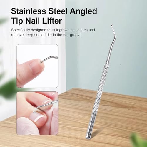 Eagle Beak Nail Clippers for Ingrown & Thick Nails – Beveled/Slanted/Angled Blades, Long Handle Wide Jaw, Anti-Splash Ultra Sharp Stainless Steel Edge 3-Piece Set for Men/Women (Black) Black