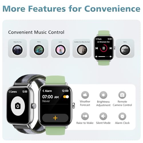 1.85" Smart Watches for Women Men, 120+ Sport Modes Fitness Tracker Watch Grass Green-Black