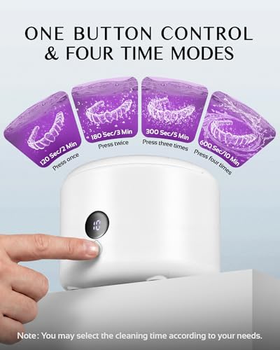 FSA HSA Eligible | 45khz Ultrasonic Retainer Cleaner Machine with UV White