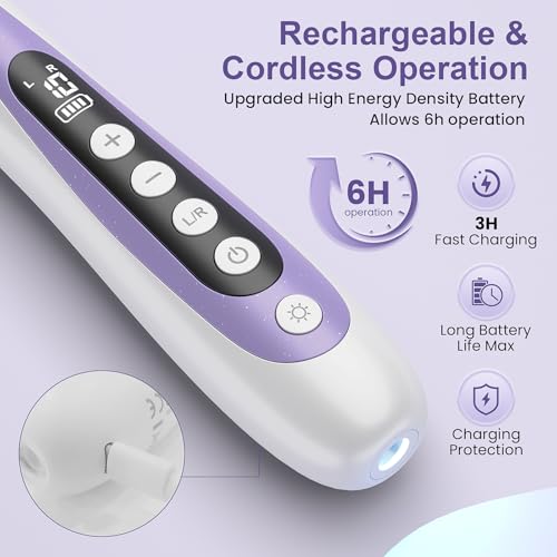 Nail Drill, Electric Nail File, 10-Speed Cordless Manicure Kit, Purple