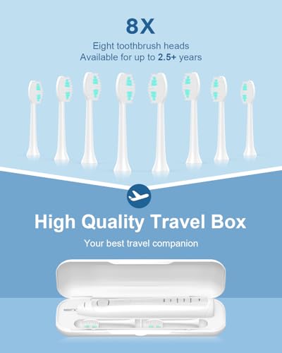 Operan Electric Toothbrush for Adults and Kids Rechargeable Sonic Toothbrush with 5 Modes 2-Min Smart Timer IPX7 Waterproof 40,000 VPM Motor with 8 Brush Heads & Travel Case (Pink, 1Pack) Pink