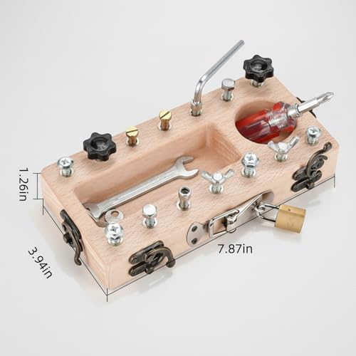 14-Hole Wooden Therapy Pegboard Multifunctional Finger Dexterity Grip Strength Trainer for Fine Motor Skills Hand-Eye Coordination Ideal for Home Office Occupational Therapy
