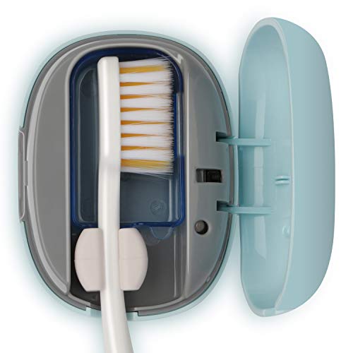 NewWay Mini Toothbrush Cover Rechargeable Travel Toothbrush Case with Holder for Houshold and Traving or Business Trip Blue