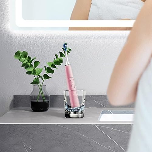 Replacement Electric Toothbrush Base Charger Glass Cup CBA1001 Compatible with Philips Smart 9300 9500 9700 Series, Replacement Soni Care Charger for HX9901 HX9903 HX9924 HX9954 HX9957 HX9984 Silver