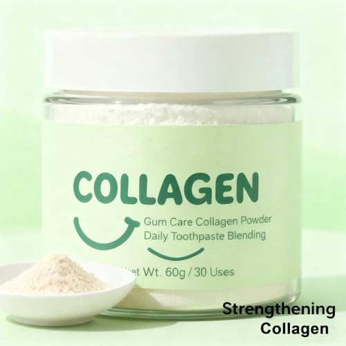 Collagen Powder for Gums - Collagen Tooth Powder for Gums - Hydroxyapatite Toothpaste Care Powder Protect Gum - Mineral-Infused-Collagen Formula 60g (1) 1