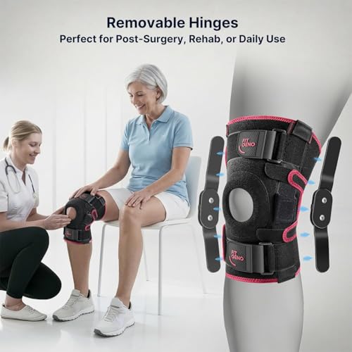 Fit Geno Hinged Knee Brace for Women Knee Pain Relief (M/L/XL) Garnet M/L/XL