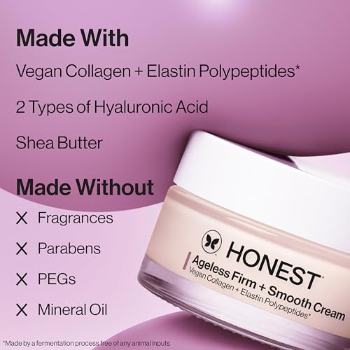 Honest Beauty Ageless Firm and Smooth Cream, Vegan, Unscented, 1.7 fl oz Firming Cream, 1.7 fl oz